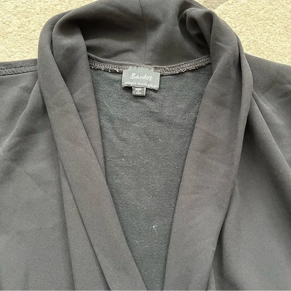 Bardot Black Sheer Wrap Long Sleeve Bodysuit - Picture 4 of 11